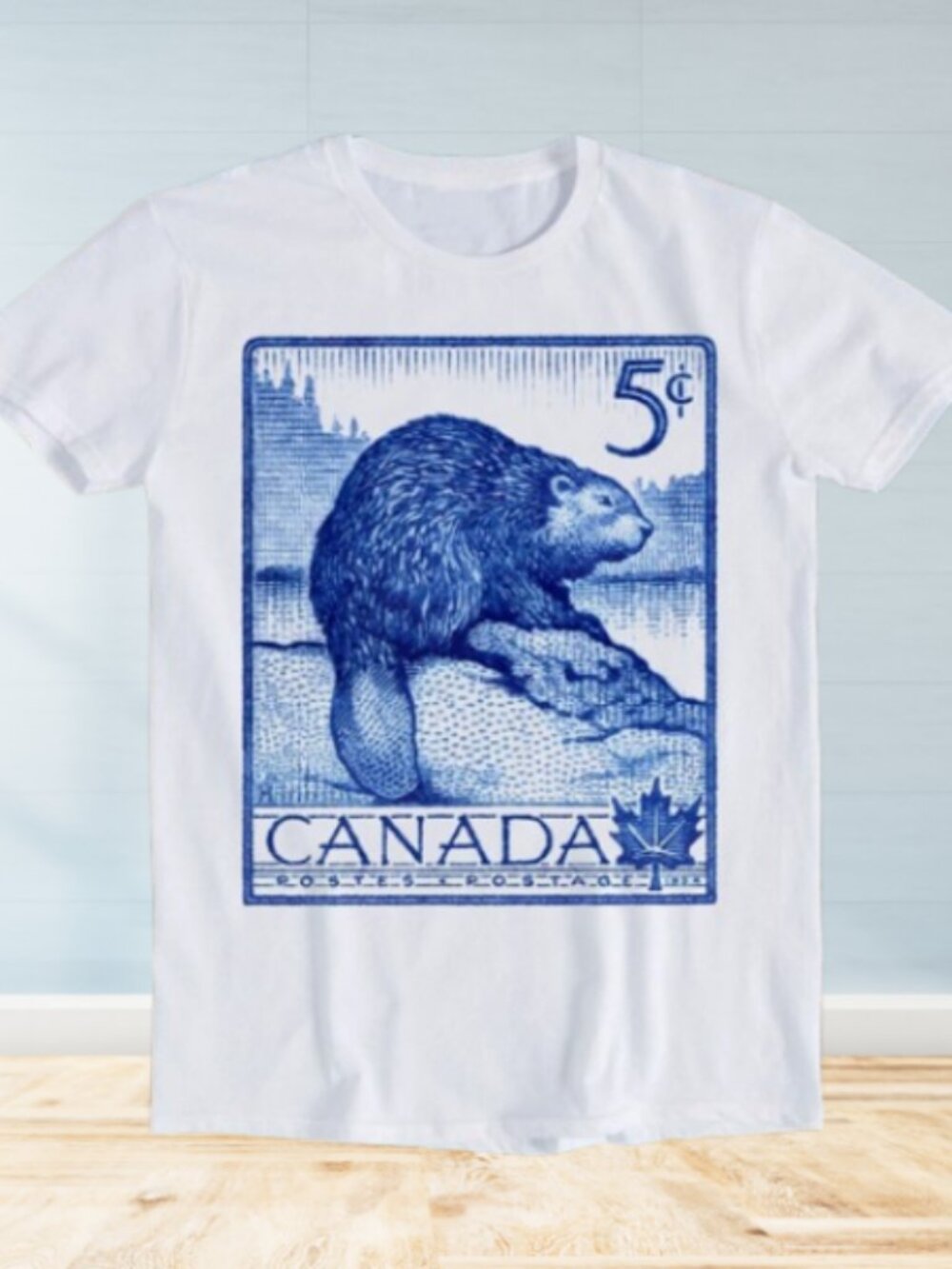 1954 Canada Beaver Postage Stamp T Shirt